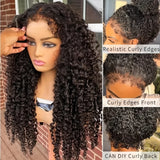 180% 4*4 Closure Wigs Human Hair Curly 4C Edges Curl Lace Front Wigs Glueless HD Lace Closure Wig Human Hair Wig For Women