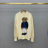 23ss Autumn Men's Designer Sweaters Cartoon Rl Bear Embroidery Fashion Long Sleeve Knitted Pullover Wool Cotton Soft Unisex Men X7ea