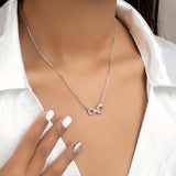 Luxury Exquisite Shiny Rhinestone Infinity Pendant Chain Necklace Neck Jewelry Gift