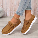 Womens Chic Canvas Loafers - Cozy Plush Lined, Comfortable Lace-Up Design, Classic Low Top - Perfect for Everyday Style