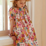 Girls Charming Mixed Floral Loose Dress - Flowy & Comfortable Casual Wear for Summer Holidays, Perfect Gift Idea for Parties & Vacations