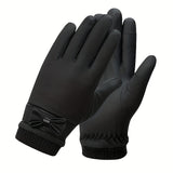 Winter Warmth Touch Screen Gloves - Windproof, Thickened, Elegant, Fashionable, and Functional Cycling Driving Gloves for Women - Perfect for Cold Weather Sports and Outdoor Activities