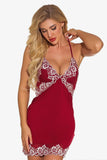 lovefery Lace Night Dress Lingerie Deep V Nightgown