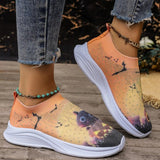 lovefery - Light Yellow Casual Sportswear Daily Patchwork Printing Rhinestone Round Comfortable Out Door Shoes