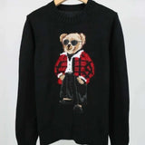 Women Sweaters Cartoon Rl Bear Women Winter Clothing Fashion Long Sleeve Knitted Pullover Cotton Wool Cotton Soft KOQ6