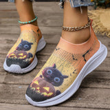 lovefery - Light Yellow Casual Sportswear Daily Patchwork Printing Rhinestone Round Comfortable Out Door Shoes