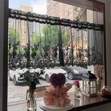 1-Panel Classic Lace Coffee Curtain - Elegant Small Floral Pattern, Simple and Sweet Design, Rod Pocket Valance for Kitchens, Bedrooms, Study Rooms, Cafes, Living Room Home Decor - Easy to Hang, Soft and Durable Fabric, Perfect for Adding a Touch of Vinta