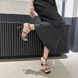 Sandals Celebrity style white nude high heels for women  new T-belt hollowed out Roman shoes~Summer dress wearing high heels sandals Y240618MYK2