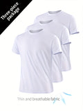 3-Piece Mens Premium T-Shirt Set - Ultra-Soft, Quick-Drying, Summer-Ready Tees - Breathable, Lightweight, Casual Style - Perfect Everyday Essential for Men