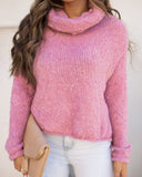 Yuletide Cowl Neck Knit Sweater - Plum