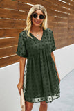 Swiss Dot Short Sleeve Chiffon Dress