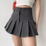 lovefery - Campus Drama Button Pleated Skirt