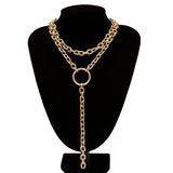 lovefery Hip Hop Rock Circle Long Chain Necklace