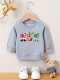 Baby Boy Christmas Cute Cartoon Graphic Sweatshirt, Kid's Party Casual Clothes