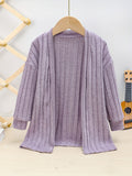 Girls Cozy Solid Knit Cardigan - Asymmetrical Neck, Slight Stretch, Machine Washable - Perfect for Spring and Autumn Casual Wear