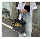 LoveFery - Crossbody Bags For Women Casual Denim Bags embroidery Female Shoulder Bag Pack Travel Zipper Handbag Tote Ladies Messenger Bag