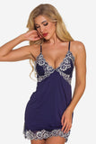 lovefery Lace Night Dress Lingerie Deep V Nightgown