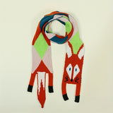 Cozy Fox Plush Scarf For Women - Soft Polyester, Warm & Stylish Winter Accessory, Machine Washable