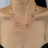 new pearl love multi-level necklace small fresh Korean style