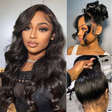 360 Lace Front Wigs Human Hair Pre Plucked 360 Hd Full Lace Frontal Black Wigs Human Hair Body Wave Transparent Lace Front Wig for Women With Baby Hair Natural Color