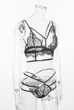 lovefery Lace See Through Eyelash Lingerie Set