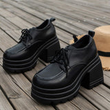 lovefery - Black Casual Frenulum Solid Color Round Out Door Wedges Shoes (Heel Height 3.94in)