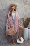 Seaside Resort Cardigan Printed Pompom Kimono