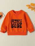 Buy 1 Get 1 Free, 2 Pcs Adorable Toddler Baby Boy Halloween Outfits - Long Sleeve Letter Print Sweatshirt and Casual Pants Set for Fall Winter - Soft, Comfortable, and Cozy Clothes for Little Ones