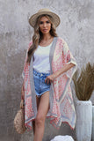 Seaside Resort Cardigan Printed Pompom Kimono