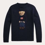 Women Sweaters Cartoon Rl Bear Women Winter Clothing Fashion Long Sleeve Knitted Pullover Cotton Wool Cotton Soft KOQ6