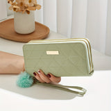 Fashion Women's Purse , Elegant Long Wallet With Double Zipper, Large Capacity Clutch Coin Bag