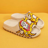 lovefery - Yellow White Casual Simplicity Printing Opend Comfortable Shoes