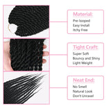 18-Inch Braids Crochet Hair - 6 Packs of Goddess Black Crochet Hair with Straight Ends - Bohemian Hippie Style - Pre-looped Synthetic Braiding Hair for Women