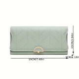 Simple Solid Color Long Wallet, Casual All-Match Card Coin Purse, Portable Clutch Bag