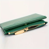 New Solid Color Slim Coin Purse, Minimalist Trendy Wallet, Textured Mini Card Bag