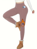 Elegant Stretchy Thermal Yoga Leggings: High Waist, Fleece-Lined with Pocket - Warm, Durable & Versatile for All Seasons