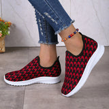 lovefery - Red Casual Patchwork Round Comfortable Shoes