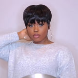 Short Hair Wigs, Pixie Cuts Wigs, Short Straight Black Ladies Wigs Synthetic Short Wigs For Black Women African American Women