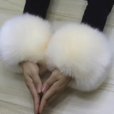 3pcs/set Luxurious Faux Fur Collar Scarf Set - Soft, Thick, Warm, and Plush for Autumn and Winter - Includes 1pc Solid Color Scarf and 2pcs Furry Wrist Covers