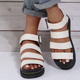 lovefery - White Casual Patchwork Solid Color Round Comfortable Out Door Shoes