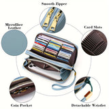 Long Wallet, Multi Slots Large Capacity Purse, Wipeable, Polyester Lining, RFID Blocking, Minimalist Style Best Gift Wallet