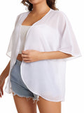 Plus Size V-Neck Batwing Blouse - Semi-Sheer, Three Quarter Sleeve, Casual Shirting for Weekend - Polyester, Regular Fit, Middle East Style