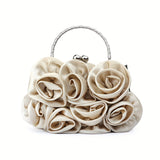 Floral Elegance Clutch - Metal Kiss Lock Handle - Roomy Interior - Perfect for Special Occasions