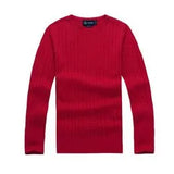 Free delivery of new high-quality polo men's twisted needle sweater knitted cotton round neck sweater pullover men's solid color sweater men's