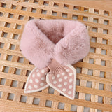 1pc Trendy Cute Children's Polka Dot Plush Scarf For Fall/Winter