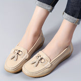 Womens Low Wedge Loafers - Lightweight & Anti-slip Slip-Ons - Comfortable Soft Sole Solid Color Flats for Everyday Style