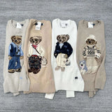 Women Sweaters Cartoon Rl Bear Women Winter Clothing Fashion Long Sleeve Knitted Pullover Cotton Wool Cotton Soft KOQ6