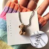 Bear Necklace Women's Trendy Hip Hop Clavicle Chain Simple Teddy Bear Sweater Chain