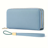 Long Wallet, Multi Slots Large Capacity Purse, Wipeable, Polyester Lining, RFID Blocking, Minimalist Style Best Gift Wallet