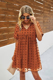 Swiss Dot Short Sleeve Chiffon Dress